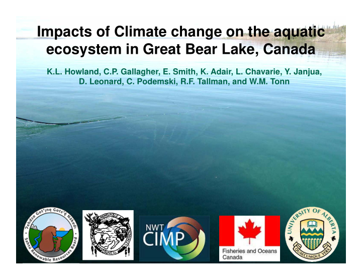 impacts of climate change on the aquatic ecosystem in