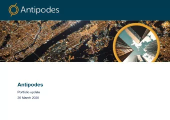 Antipodes  Portfolio update  26 March 2020  Antipodes | 1  Global factors: performance and