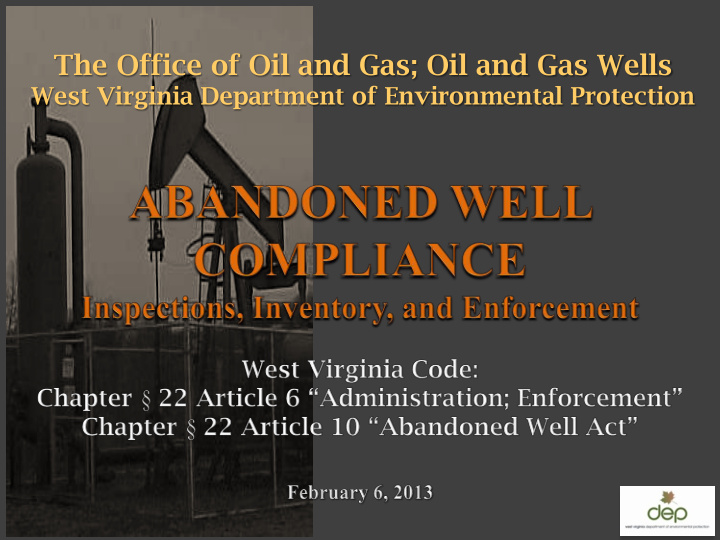 the office of oil and gas oil and gas wells