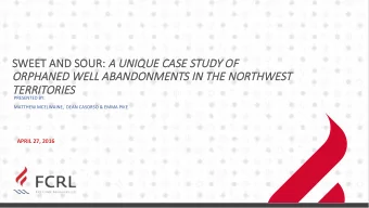 SW  SWEET   AND   SOUR:   A UNIQUE CASE S  A UNIQUE CASE STUD  TUDY OF