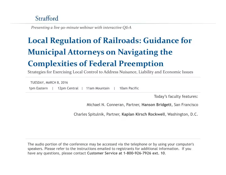 local regulation of railroads guidance for municipal