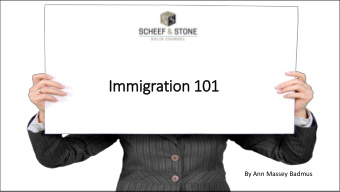 Im  Immigration 101  101  By Ann Massey Badmus  Overv  rview  Legal Immigration Status Options