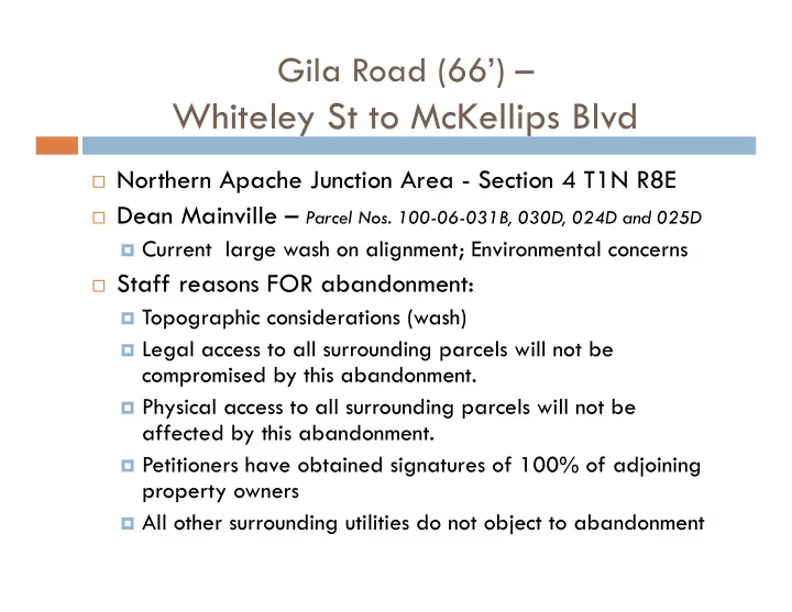 whiteley st to mckellips blvd