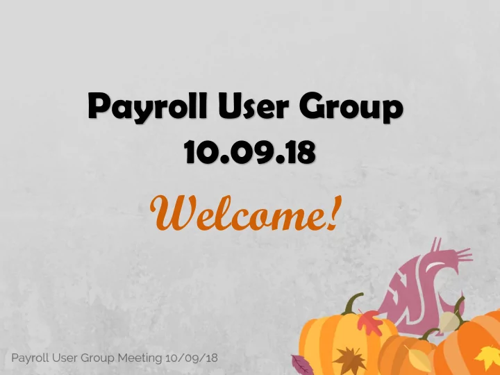 welcome agenda