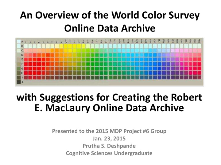 an overview of the world color survey online data archive