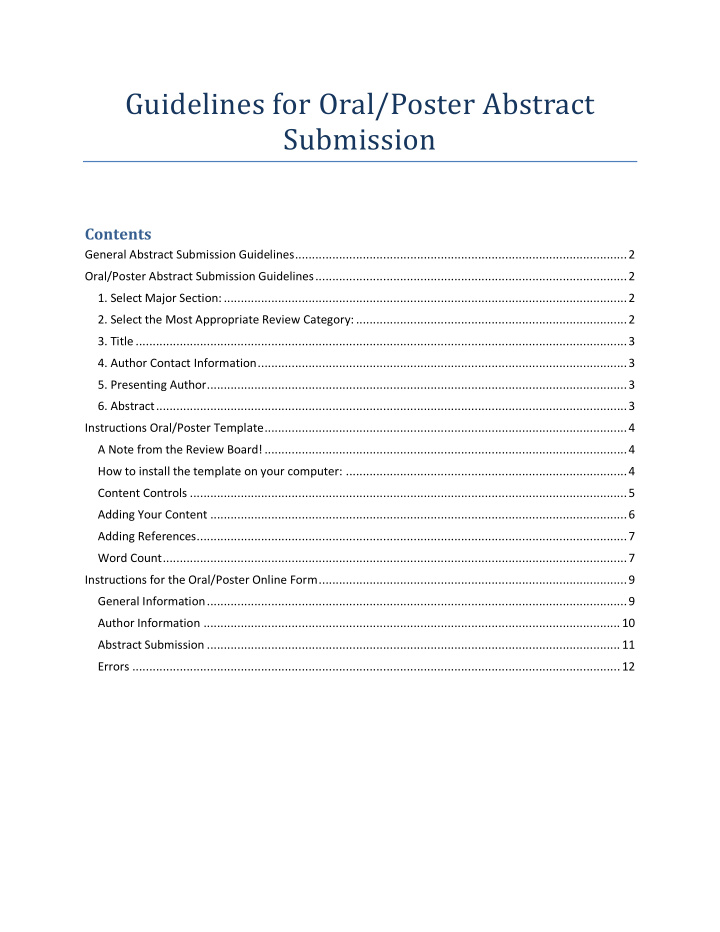 guidelines for oral poster abstract submission