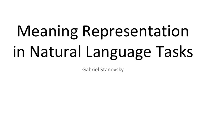 meaning representation in natural language tasks