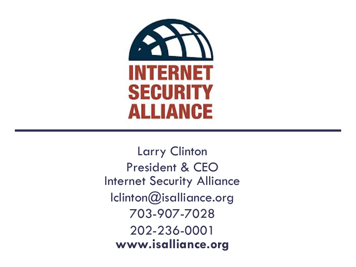 larry clinton president ceo internet security alliance