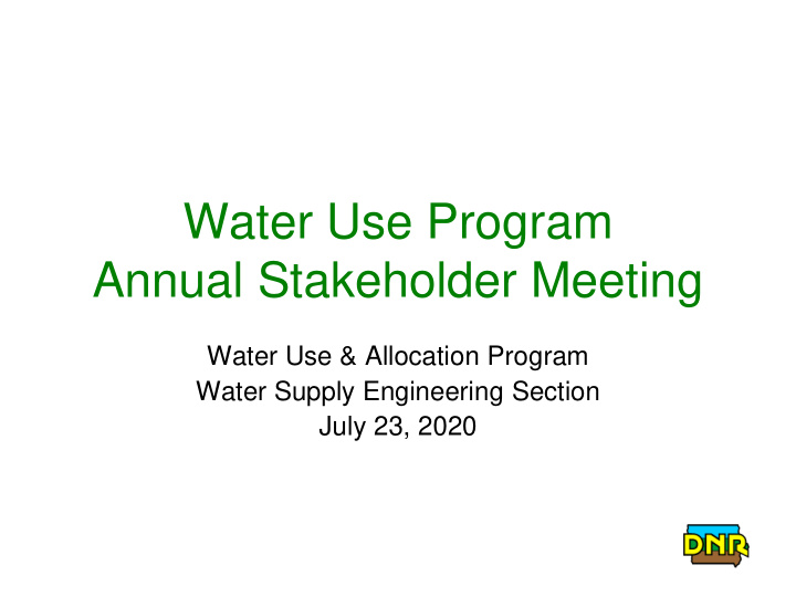 annual stakeholder meeting