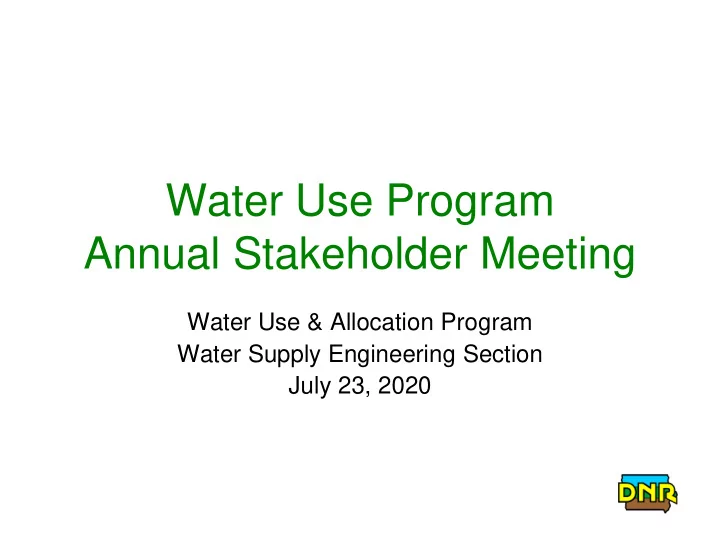 annual stakeholder meeting