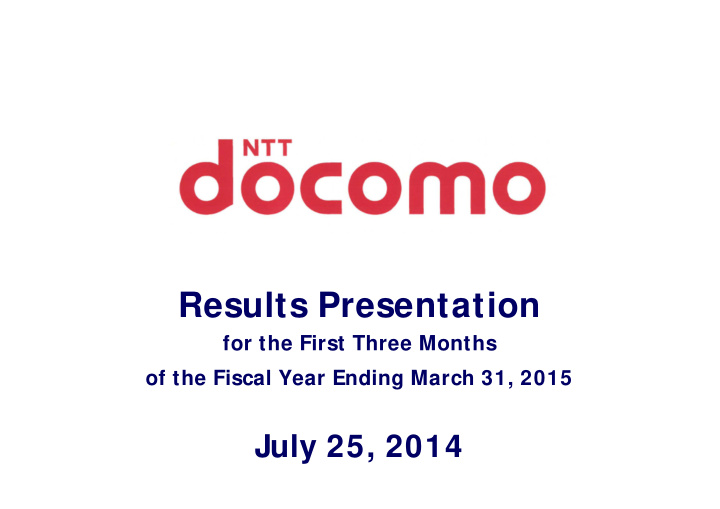 results presentation