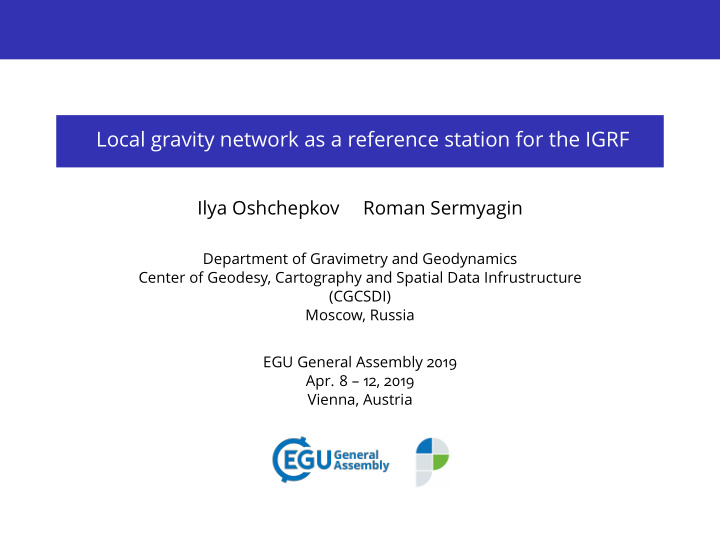 local gravity network as a reference station for the igrf
