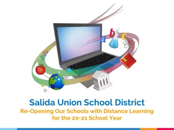Salida Union School District  Re-Opening Our Schools with Distance Learning  for the 20-21 School
