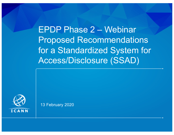 epdp phase 2 webinar proposed recommendations for a