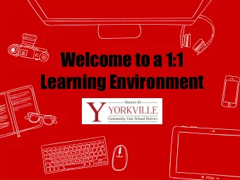 Welcome to a 1:1  Learning Environment  Operation Y 1:1 5  Dr. Nick Baughman  Mr. Ryan Adkins