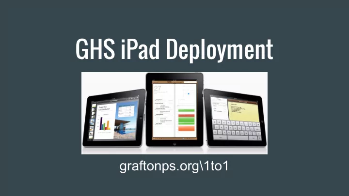 ghs ipad deployment