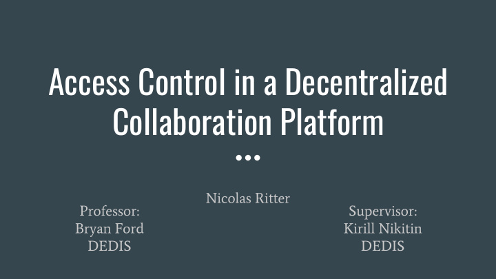 access control in a decentralized collaboration platform