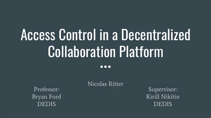 access control in a decentralized collaboration platform
