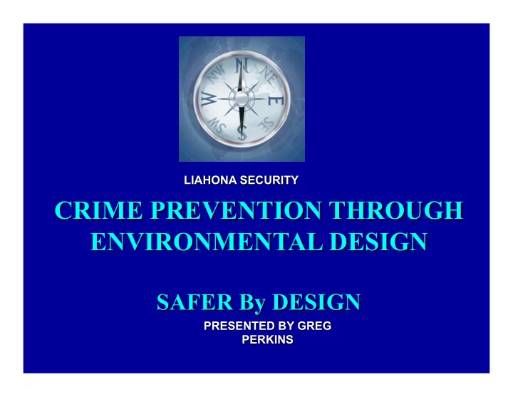 crime prevention through environmental design