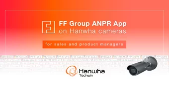 FF Group ANPR App  on Hanwha cameras  f o r  s a l e s  a n d  p r o d u c t  m a n a g e r s  PL