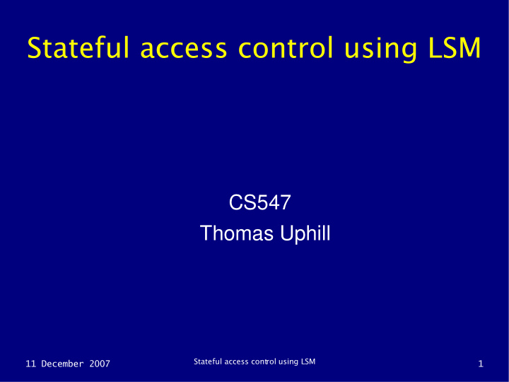 stateful access control using lsm