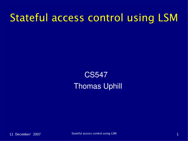 stateful access control using lsm