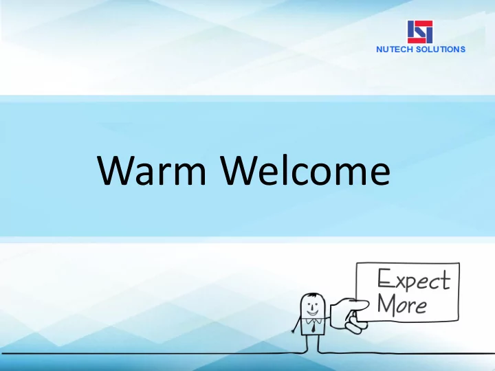 warm welcome presentation agenda