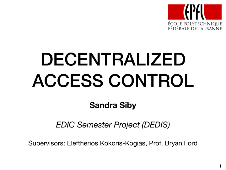 decentralized access control