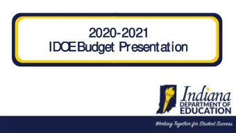 20  2020  20-20  2021  21  IDO  E  Budget  et P  Pres  esen  entation  W  elcom  ome &amp; I