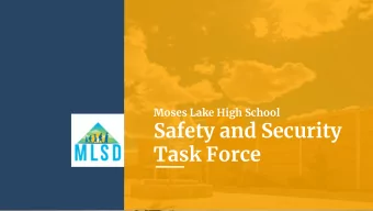 Safety and Security  Task Force    The Safety and Security Task Force will actively  review the