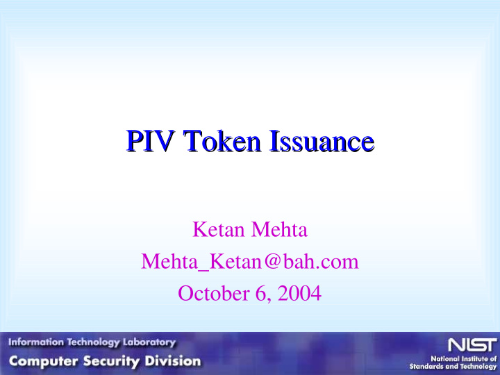 piv token issuance piv token issuance