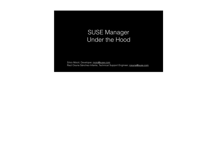 suse manager under the hood