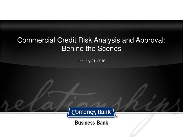 commercial credit risk analysis and approval behind the