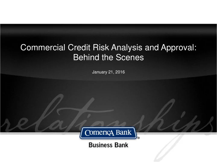 commercial credit risk analysis and approval behind the