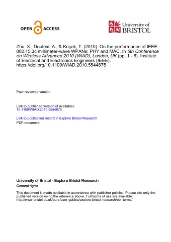 802.15.3c millimeter-wave WPANs: PHY and MAC. In 6th Conference on Wireless Advanced 2010 (WiAD),