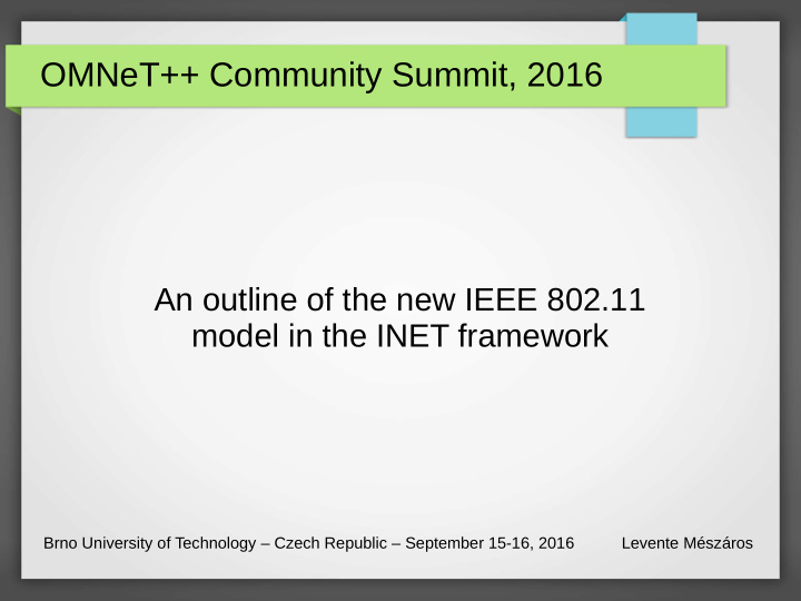 omnet community summit 2016