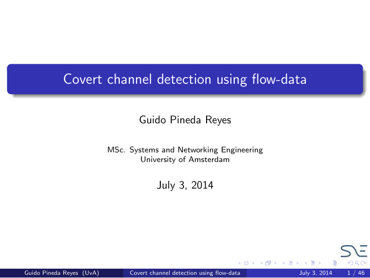 covert channel detection using flow data