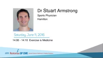 Exercise is Medicine  Dr Stuart Armstrong  Sport and Exercise Physician  Leading Causes of Death in