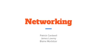 Networking  Patrick Cardwell  James Lowrey  Blaine Morbitzer  Overview    Transmission protocol