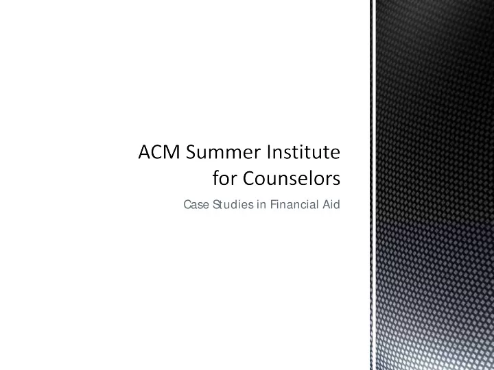 case studies in financial aid