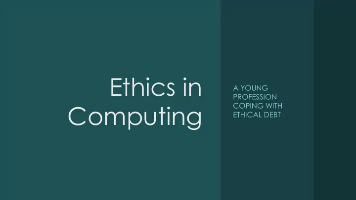 ethics in