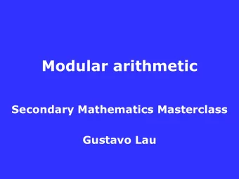 Secondary Mathematics Masterclass  Gustavo Lau  Introduction  On what day were you born?  Worksheet