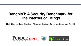 The Internet of Things Naif Almakhdhub , Abraham Clements, Mathias Payer, and Saurabh Bagchi  1