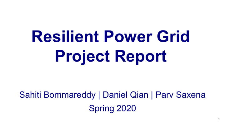 resilient power grid project report