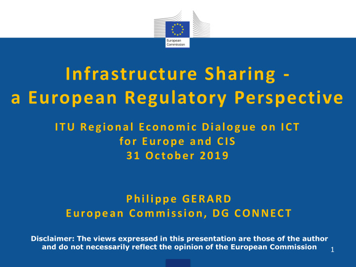 infrastructure sharing a european regulatory perspective
