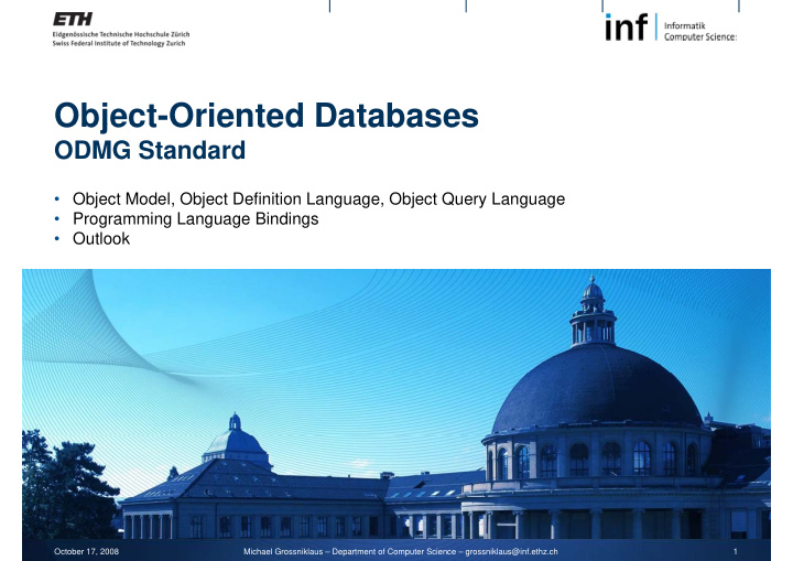 object oriented databases object oriented databases