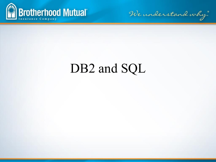 db2 and sql