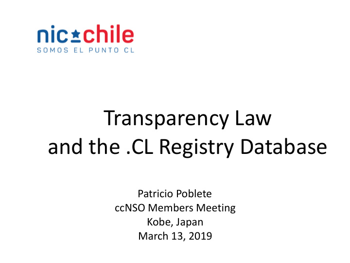 transparency law and the cl registry database