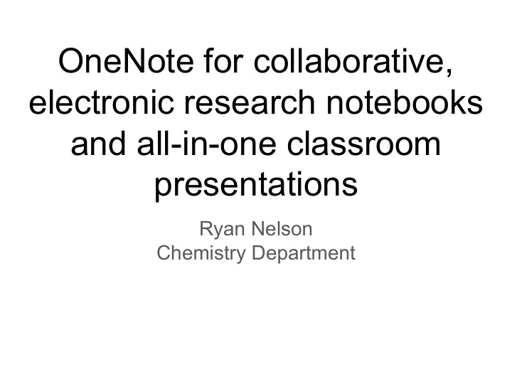 onenote for collaborative electronic research notebooks