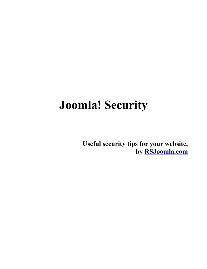 joomla security